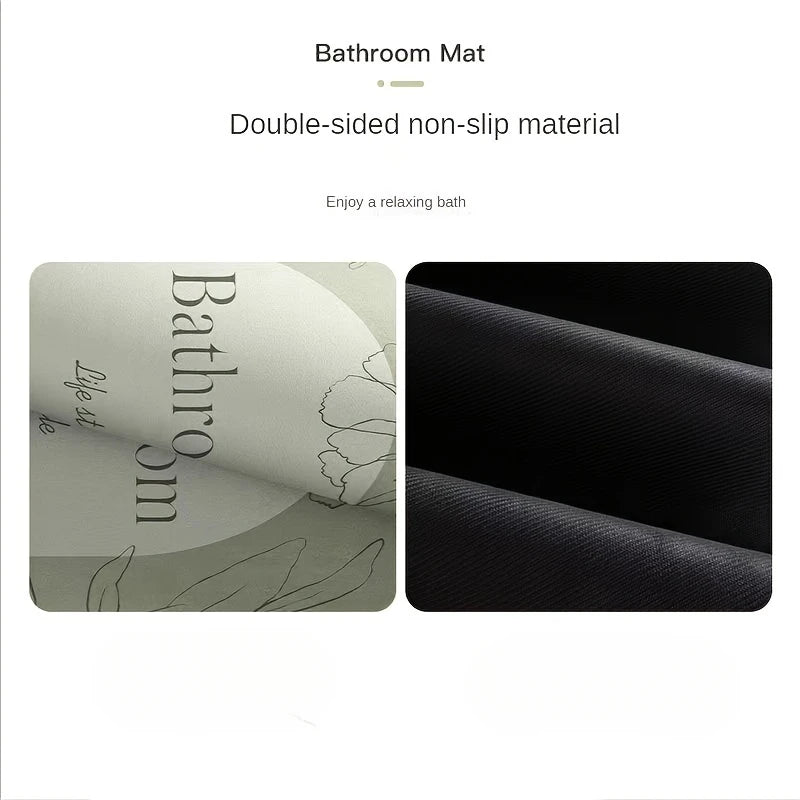 Absorbent Diatomaceous Earth Bathroom Rug With Non Slip Rubber Base