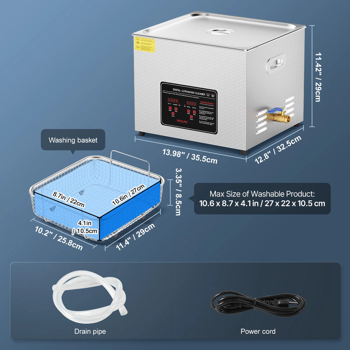 SucceBuy Stainless Steel Ultrasonic Cleaner With Digital Display