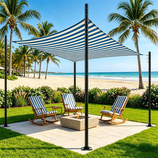 Adjustable Rust Resistant Metal Shade Sail Support Posts Kit