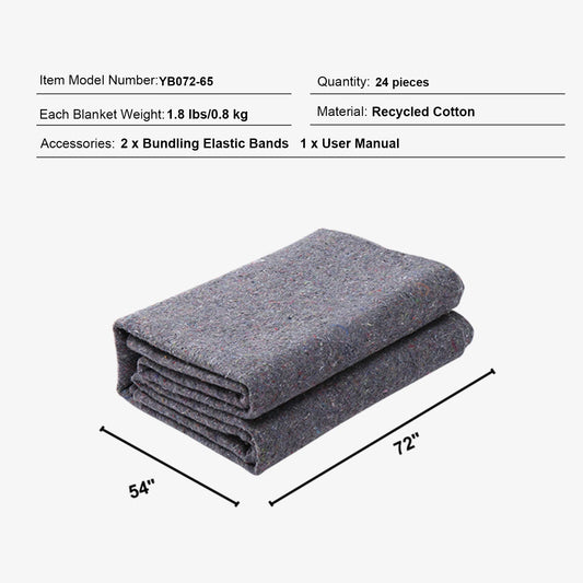 SucceBuy Heavy Duty Recycled Cotton Moving Blankets For Shipping