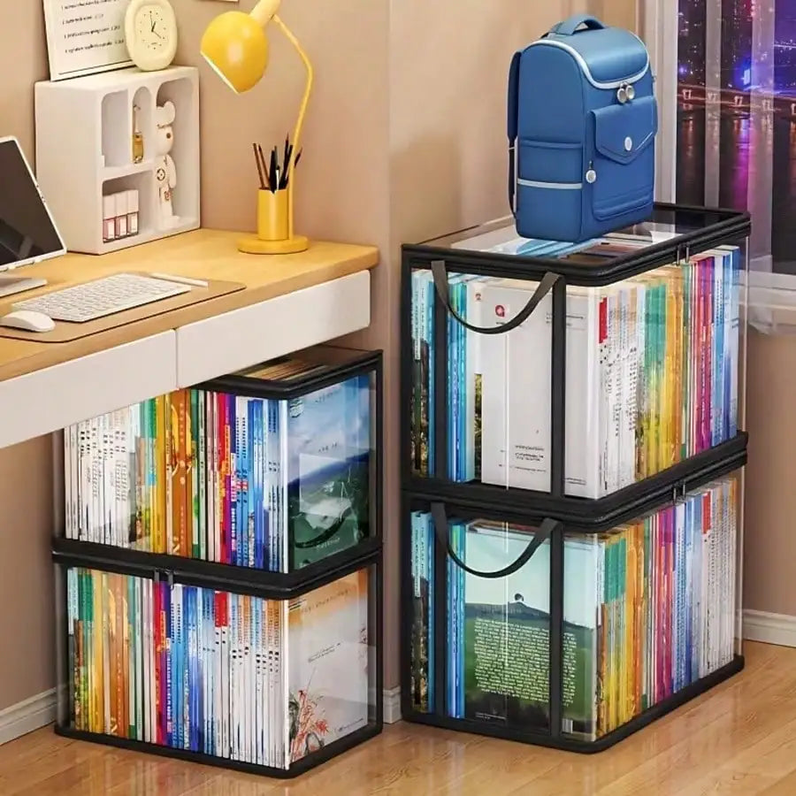10pcs PVC Foldable Storage Bags With Zippers And Handles
