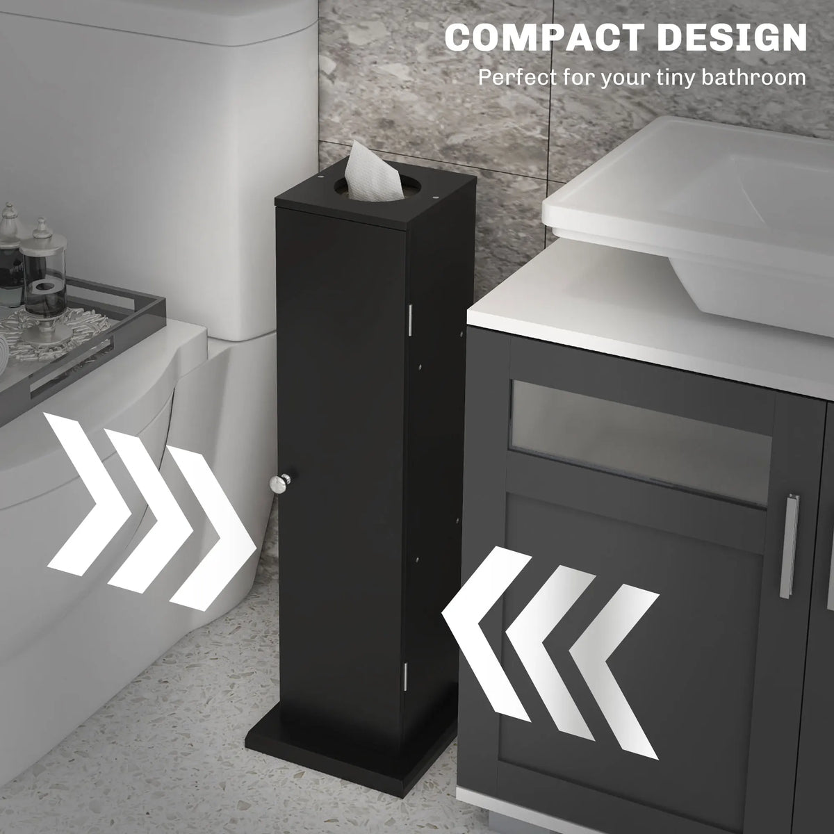 Homcom Modern Bathroom Floor Cabinet With Doors And Shelves