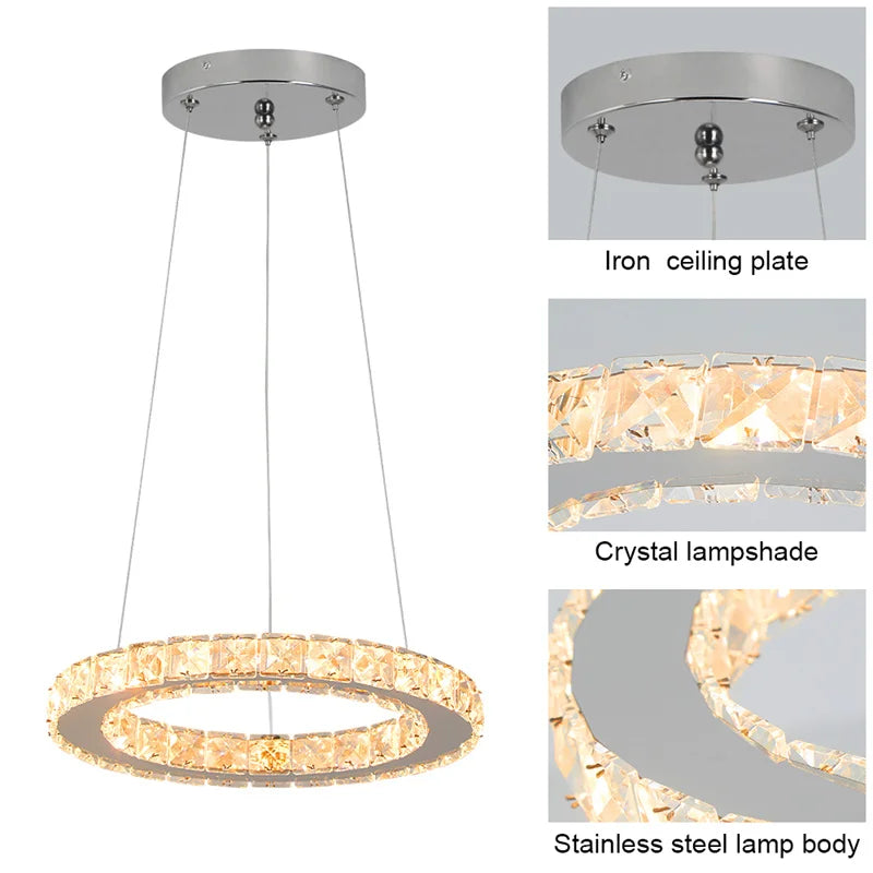 GreeLustr Modern LED Ring Pendant Chandelier For Living Room