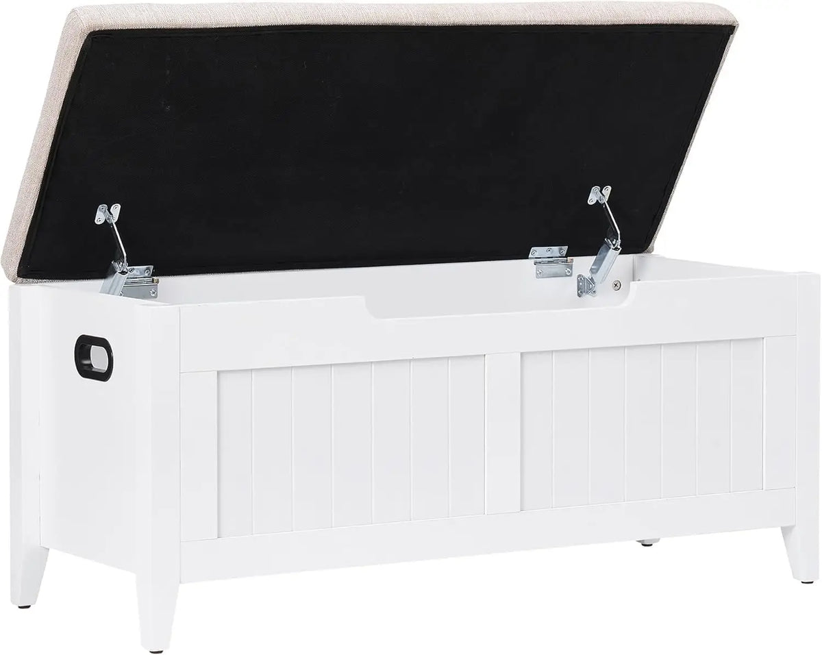 Gaomon Wooden Storage Bench With Cushioned Seat And Lid