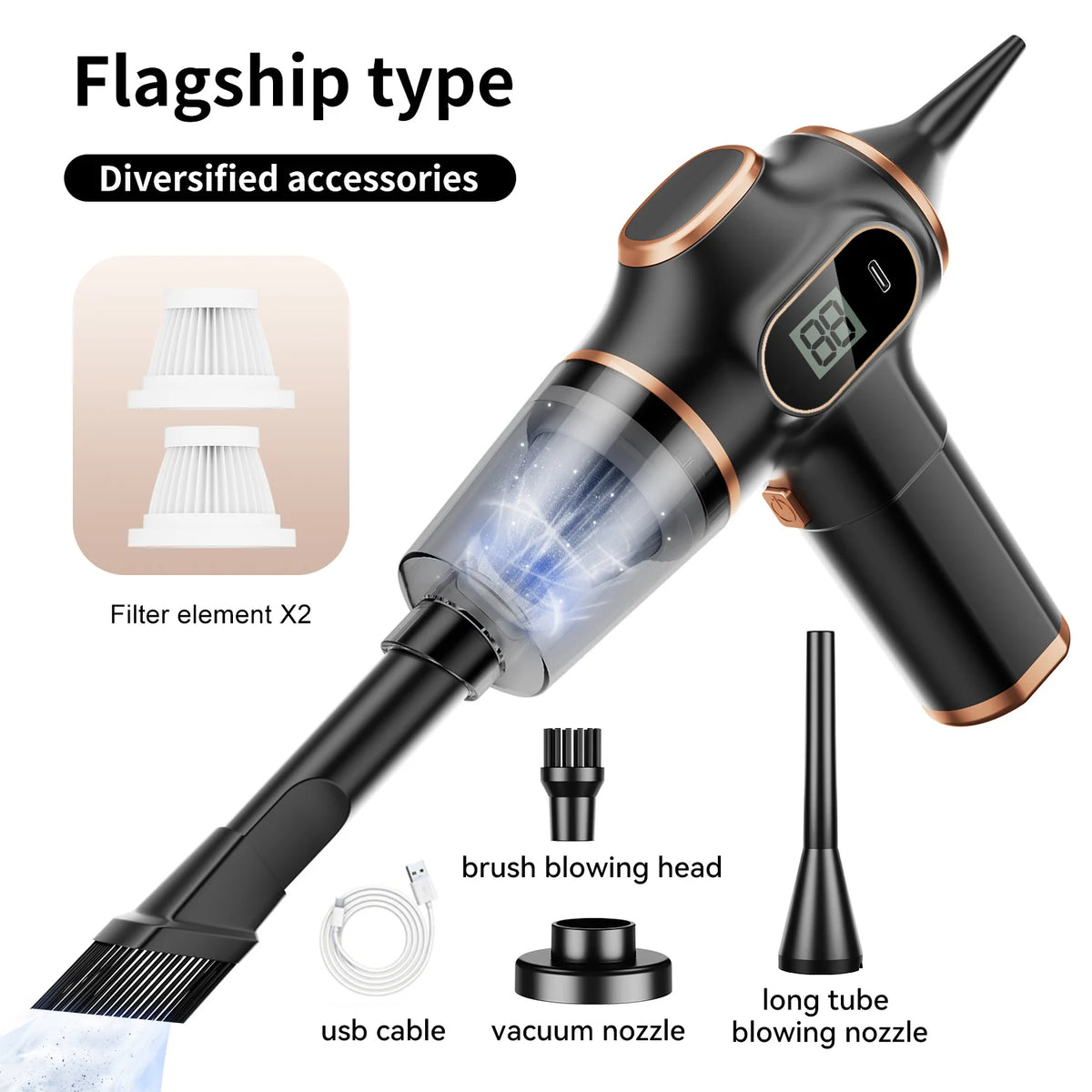 Portable Cordless Wireless Vacuum Cleaner For Cars And Household Use