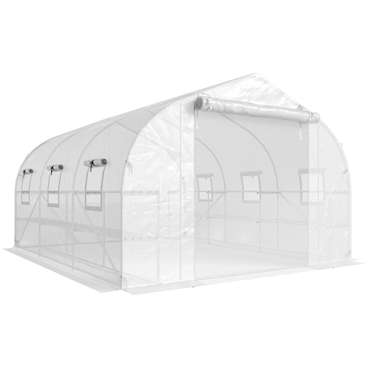 Outsunny Walk In Tunnel Greenhouse Portable Outdoor Garden Hoop House