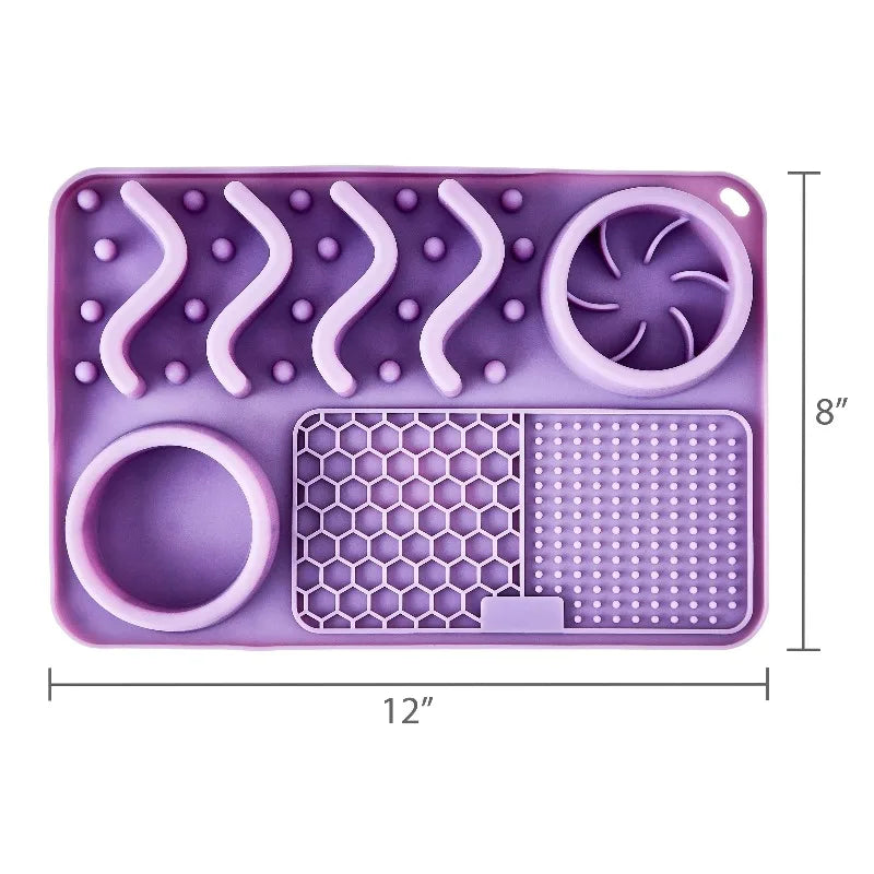 Silicone Slow Feeder Pet Mat With Divided Compartments For Mealtime