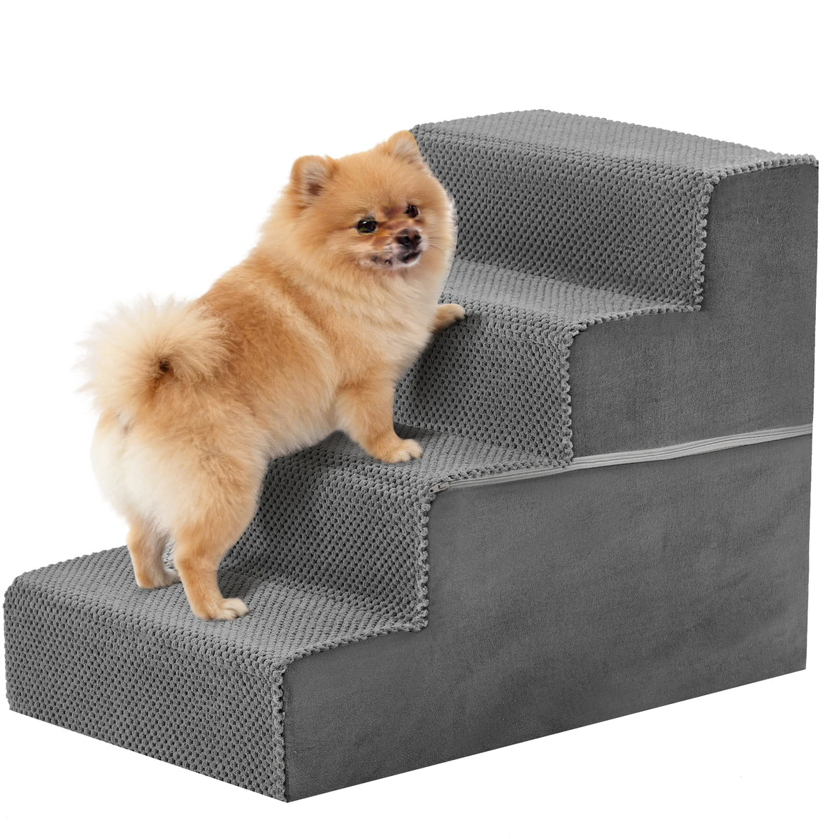 Non Slip Foam Dog Stair Ramp With Curved Indoor Steps