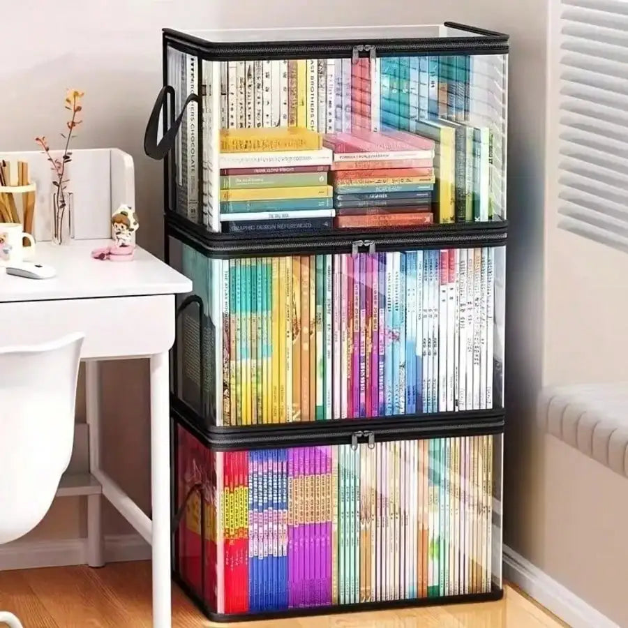 10pcs PVC Foldable Storage Bags With Zippers And Handles