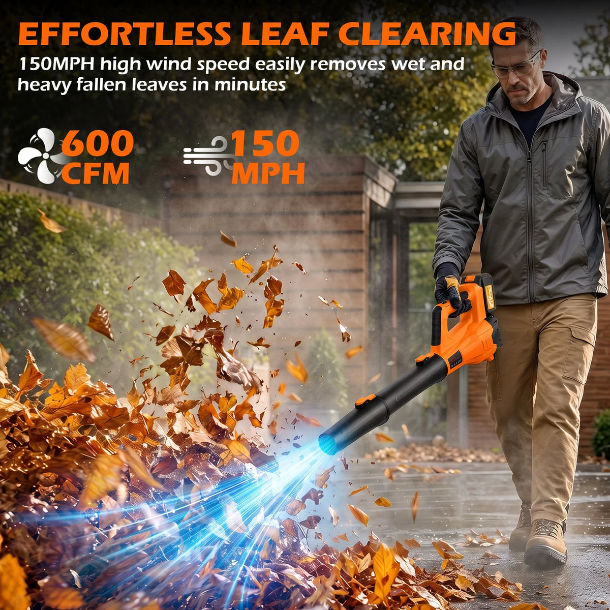 Cordless Electric Leaf Blower With Brushless Motor And Dual Batteries