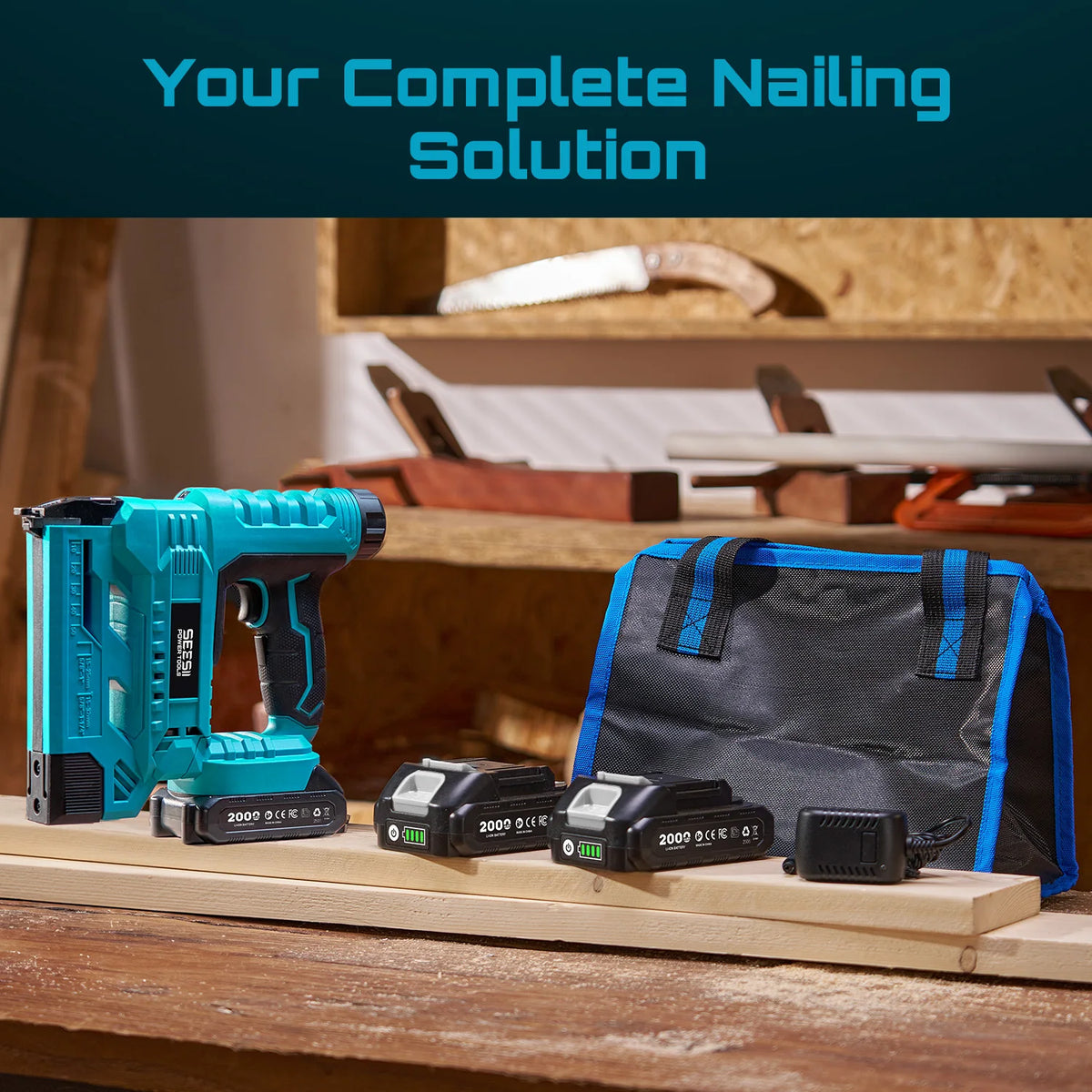 Seesii Cordless Brad Nailer 18 Gauge With Battery Kit