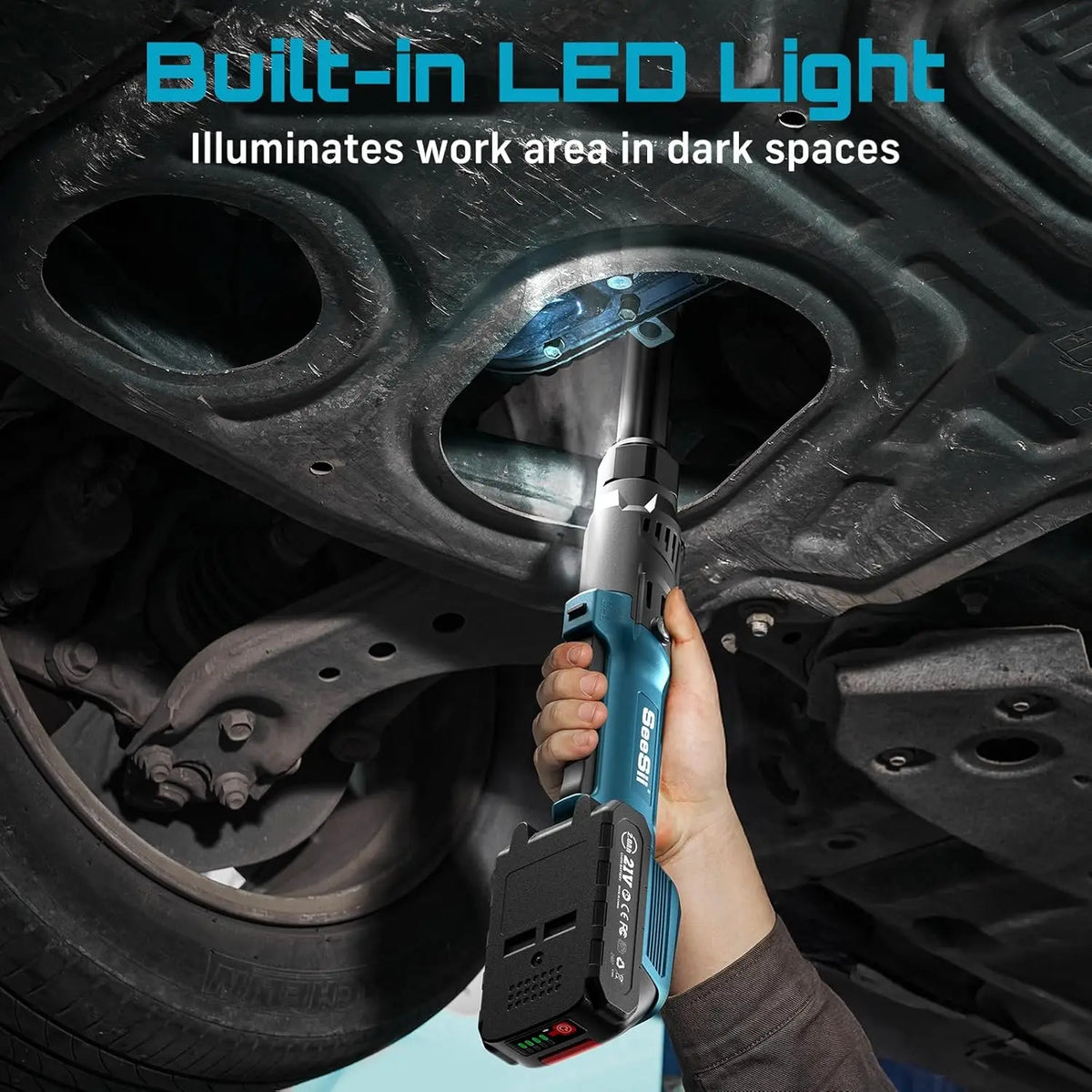 Seesii Brushless Cordless Electric Wrench With Rechargeable Battery