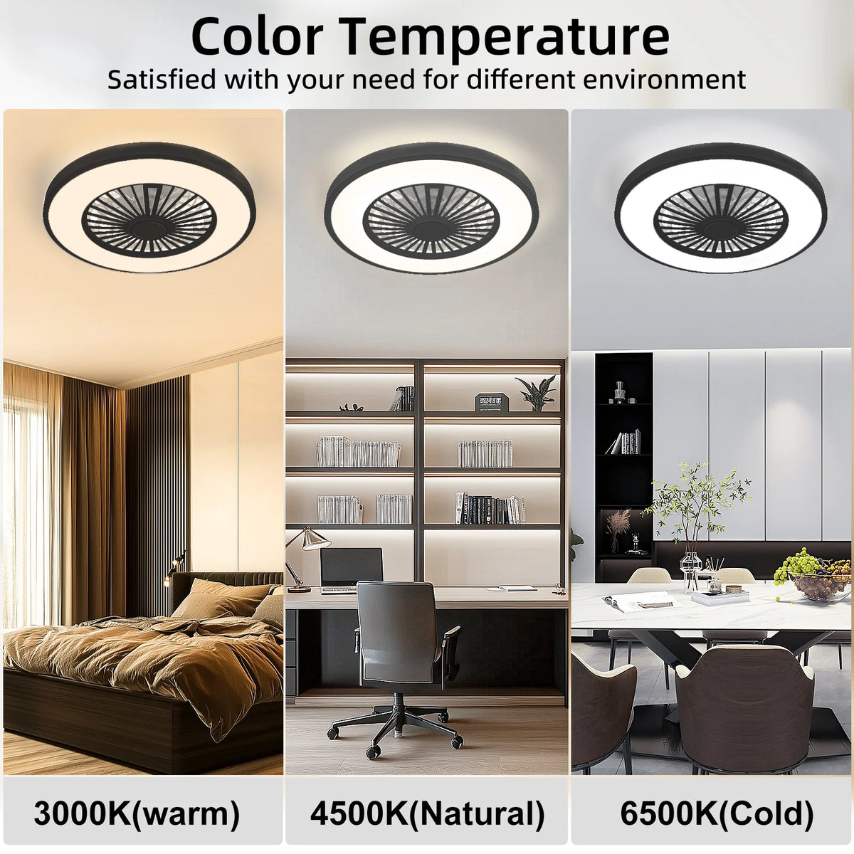 Silent Ceiling Fan With Remote Control And Dimmable Light