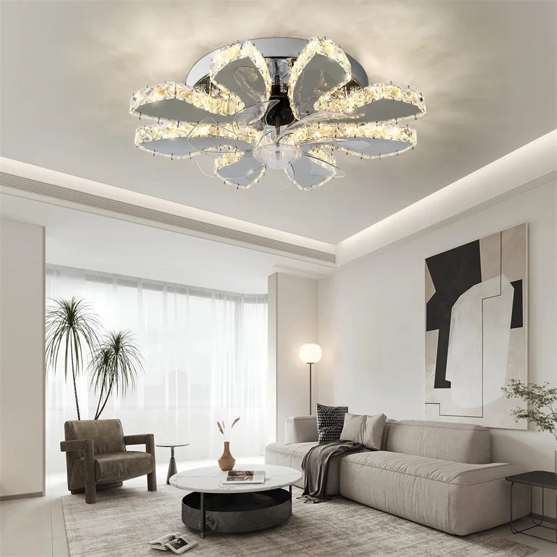 GreeLustr LED Ceiling Fan With Remote Control And Retractable Blades