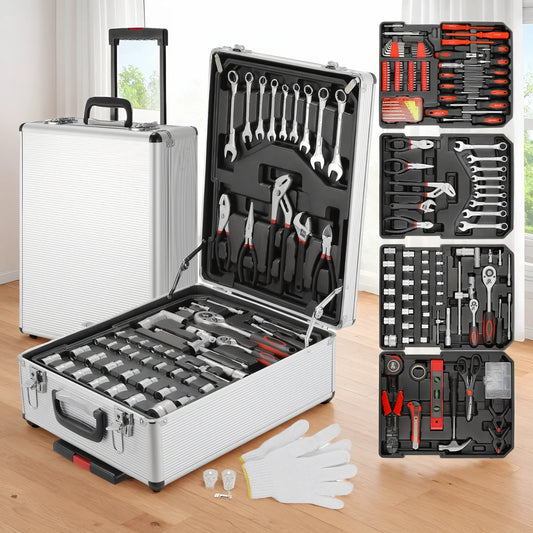 799 Piece Portable Mechanics Tool Set With Rolling Trolley Case