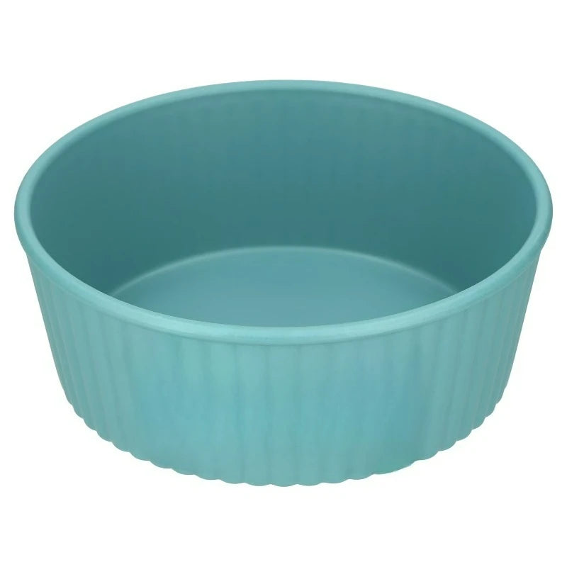 Premium Round Plastic Pet Food Bowl With Bone Detailing