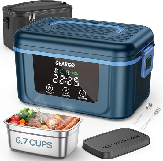 Cordless Electric Heated Lunch Box With Portable Rechargeable Battery