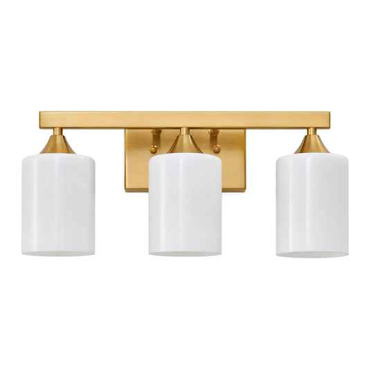 Three Light Bathroom Vanity Wall Sconce With Frosted Glass