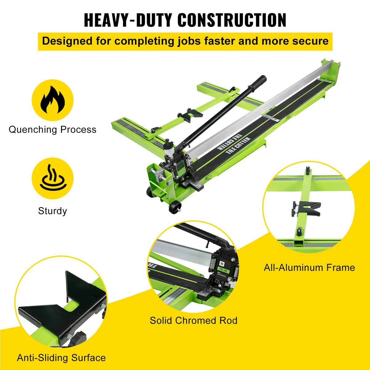 Professional Manual Tile Cutter Featuring Infrared Laser Positioning