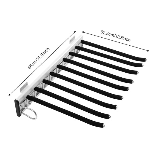 Heavy Duty Silent Wall Mount Nine Rod Flocking Pants Rack