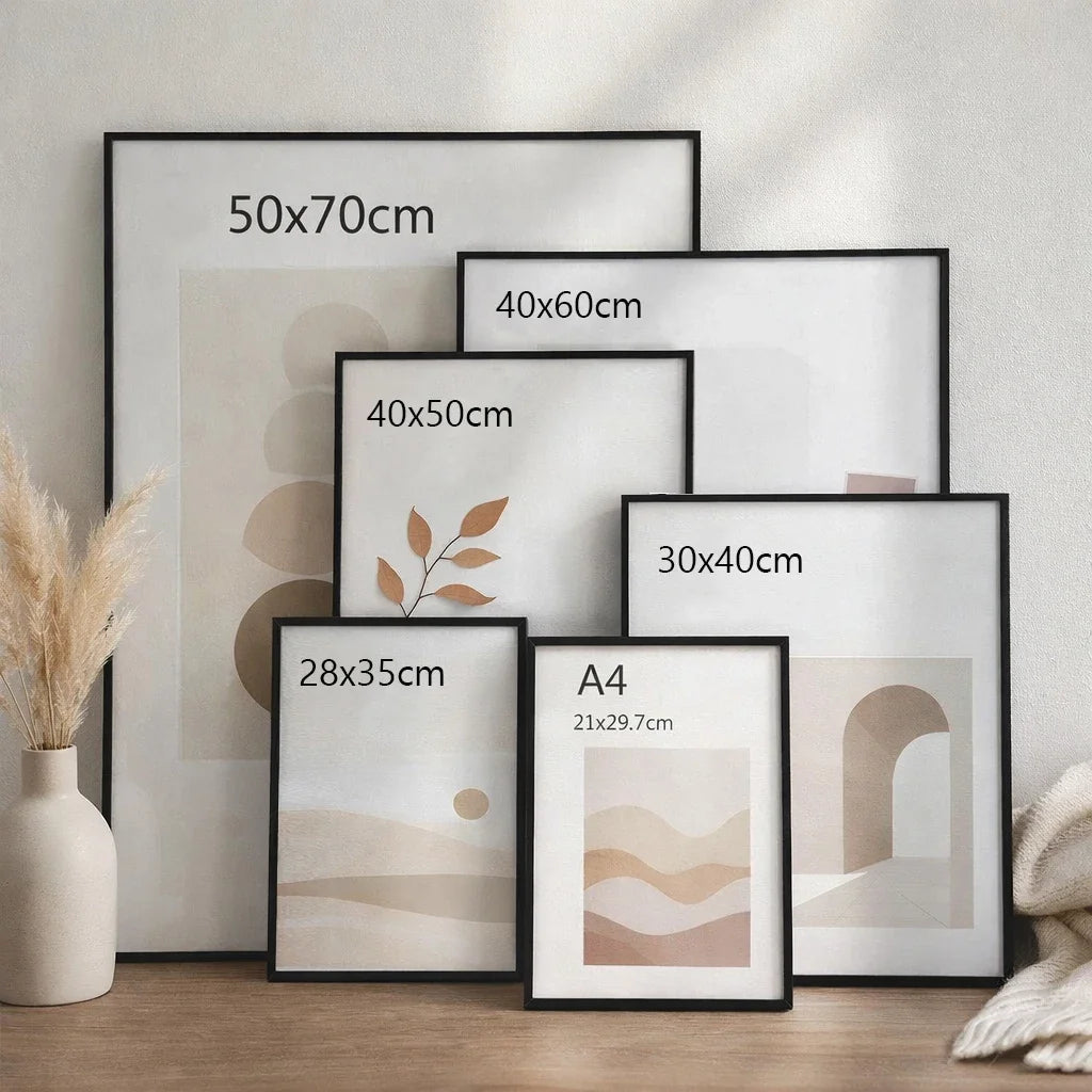 Minimalist Aluminum Picture Frames With Mat For Gallery Wall Art