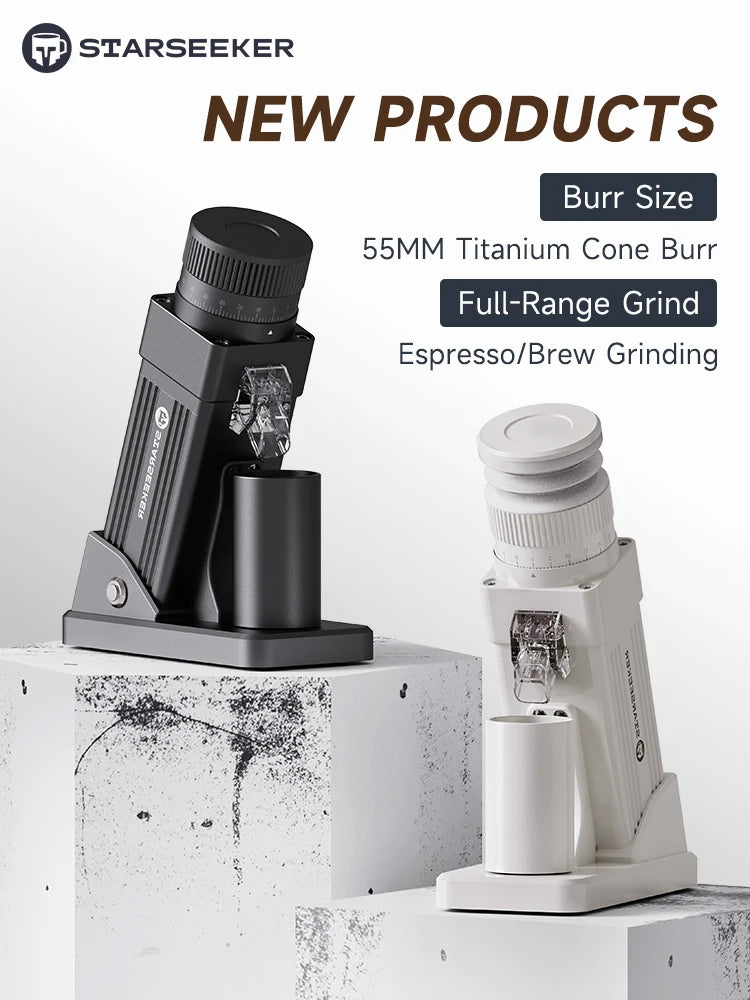 Starseeker Electric Coffee Grinder With Stepless Burr Adjustment System