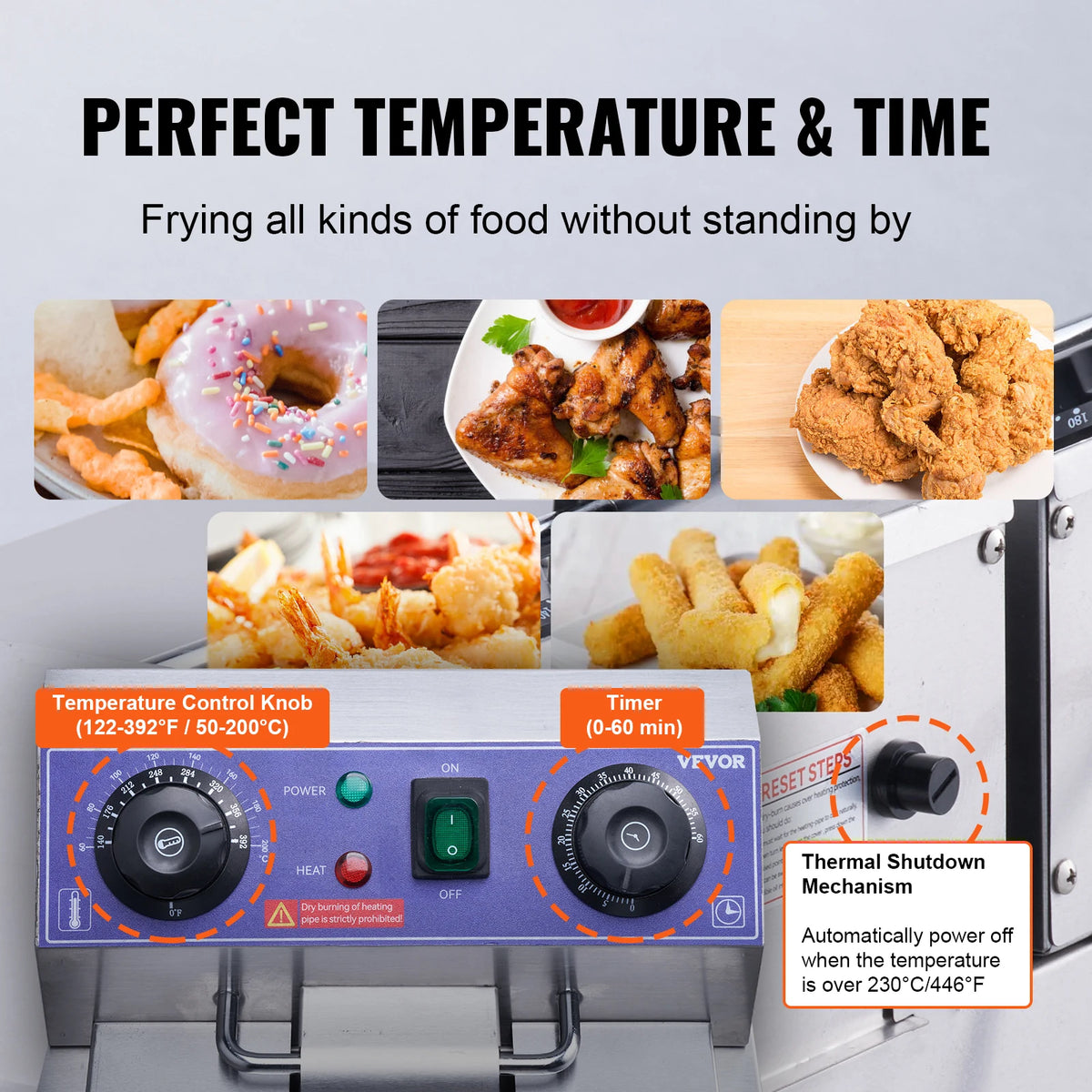 SucceBuy Commercial Electric Deep Fryer With Dual Removable Tanks
