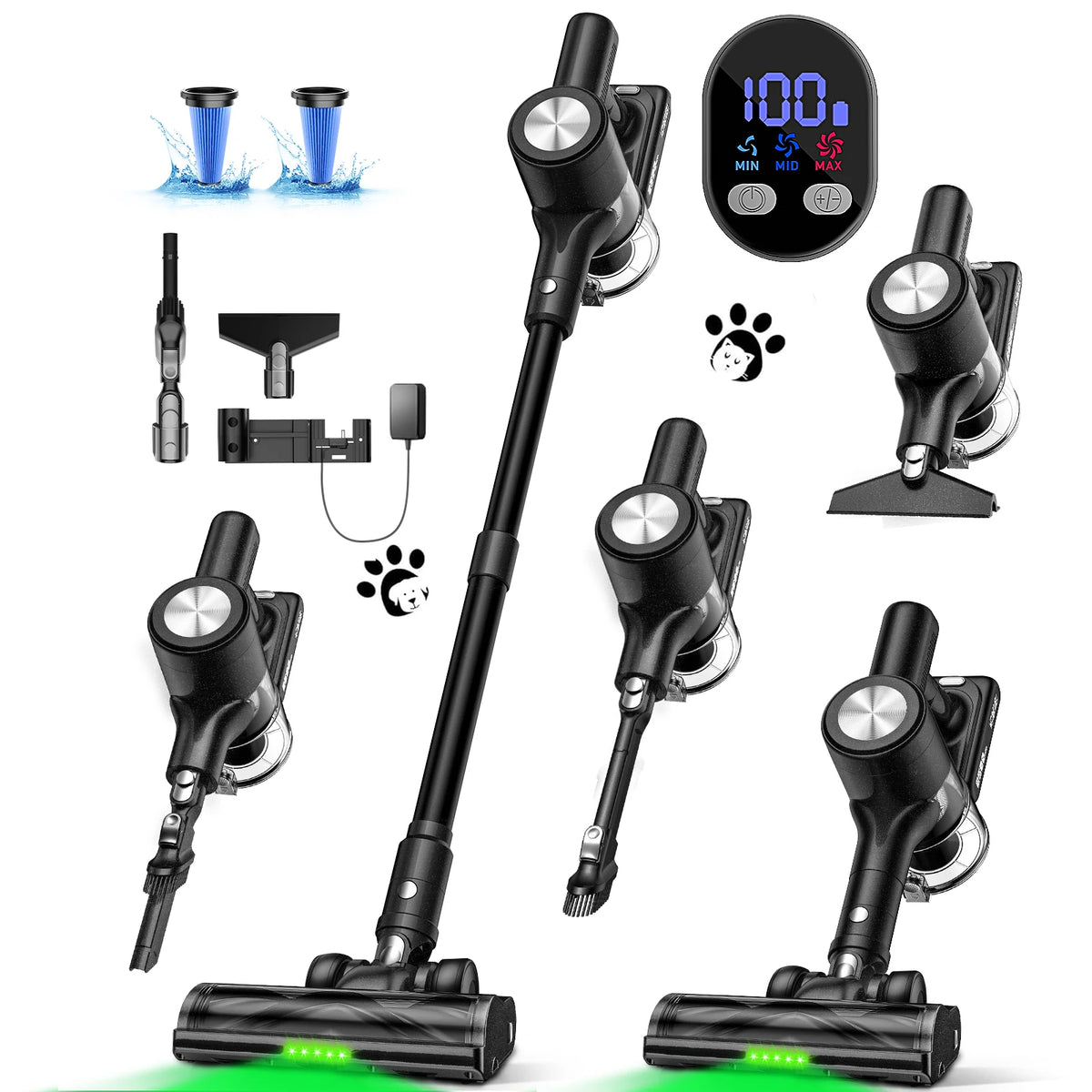 Suxiangvac Cordless Vacuum Cleaner With Led Screen And Hepa Filter