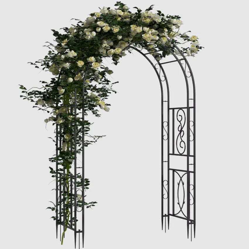 Heavy Duty Metal Garden Arbor Trellis Plant Arch Frame