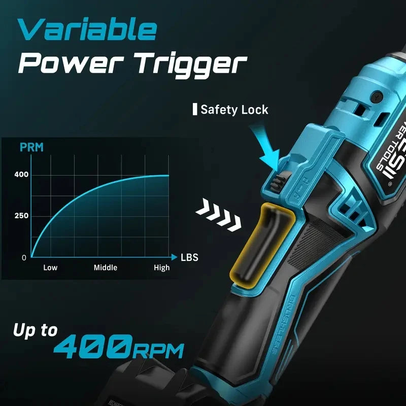 Seesii Brushless Cordless Electric Wrench With Rechargeable Battery