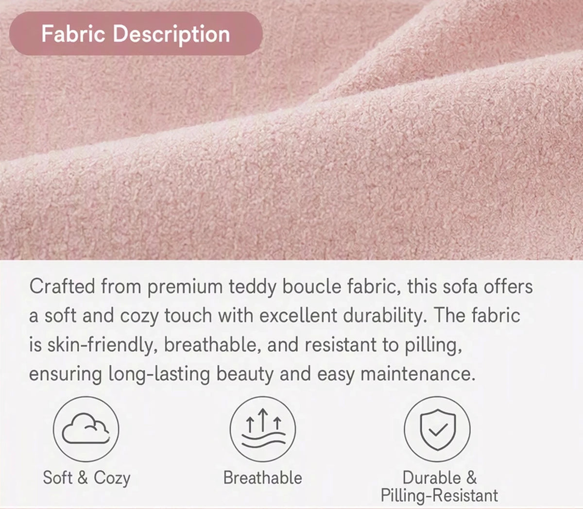 Modern Teddy Fleece Loveseat With Four Plush Throw Pillows