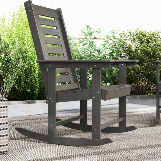 Outsunny Set Of Two High Back Outdoor Rocking Chairs