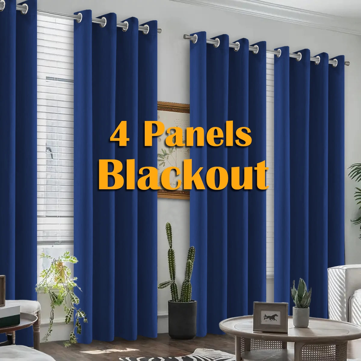Heat Insulated Blackout Grommet Polyester Curtain Set