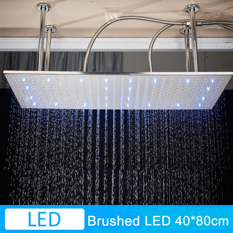 Shinesia Square LED Rainfall Shower Head Color Changing Lights