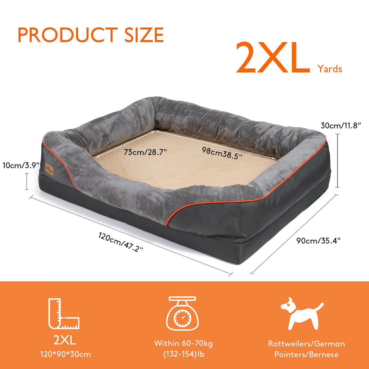 Bingopaw Comfy Dog Bed With Removable Washable Waterproof Cover
