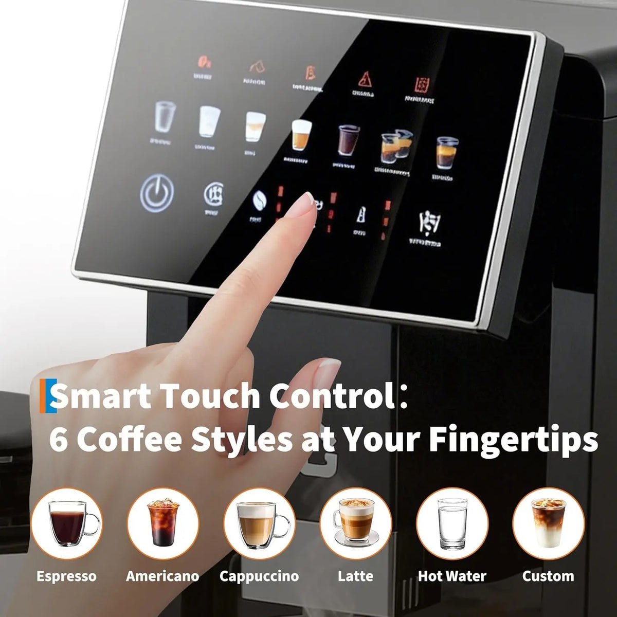 Acekool Automatic Espresso Maker With Grinder And Milk Frother