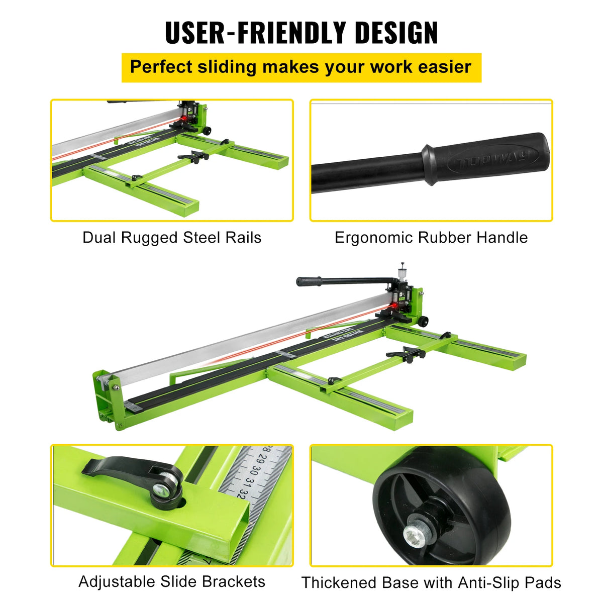 Professional Manual Tile Cutter Featuring Infrared Laser Positioning