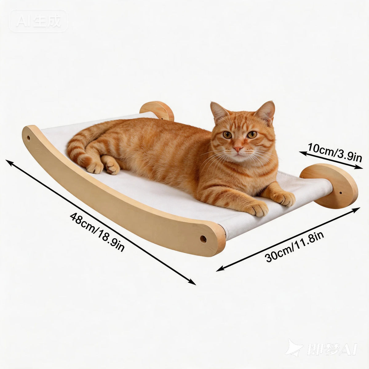 CWV Wall Mounted Cat Hammock And Sisal Rope Scratching Shelf