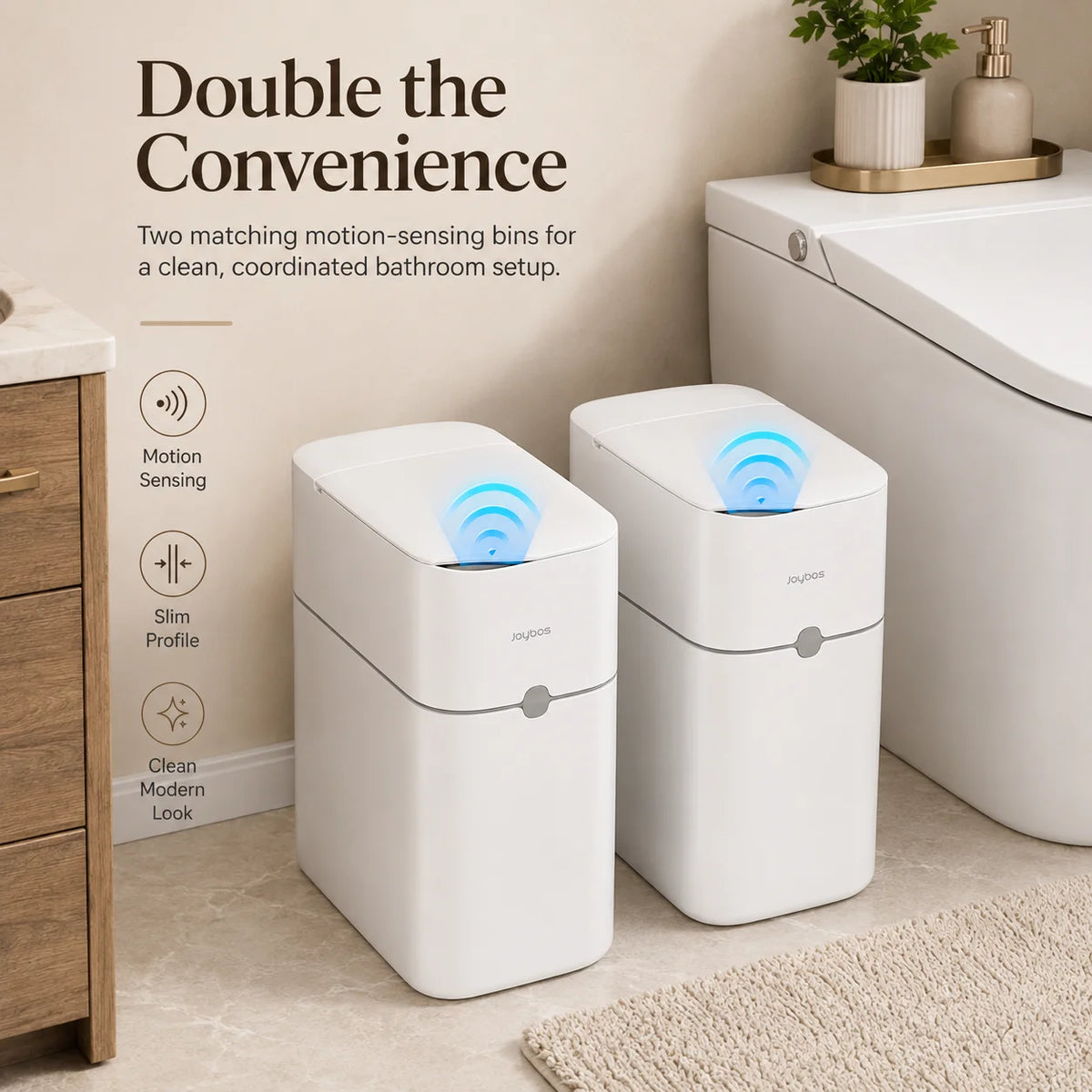 Joybos Touchless Trash Can With Motion Sensor Auto Bag Suction