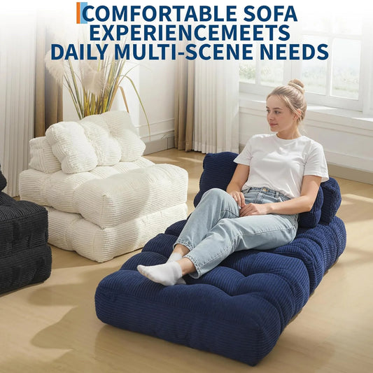 HiMISS Folding Sofa Bed With Pillow And Side Pocket Fabric