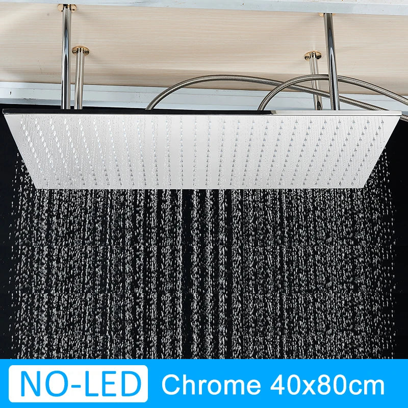 Shinesia Square LED Rainfall Shower Head Color Changing Lights
