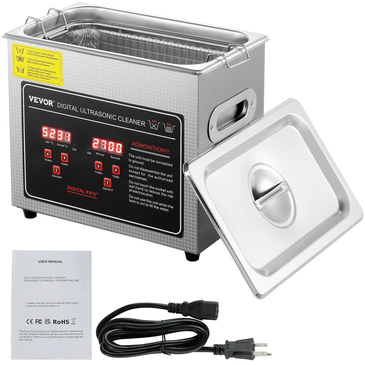 SucceBuy Stainless Steel Ultrasonic Cleaner With Digital Display
