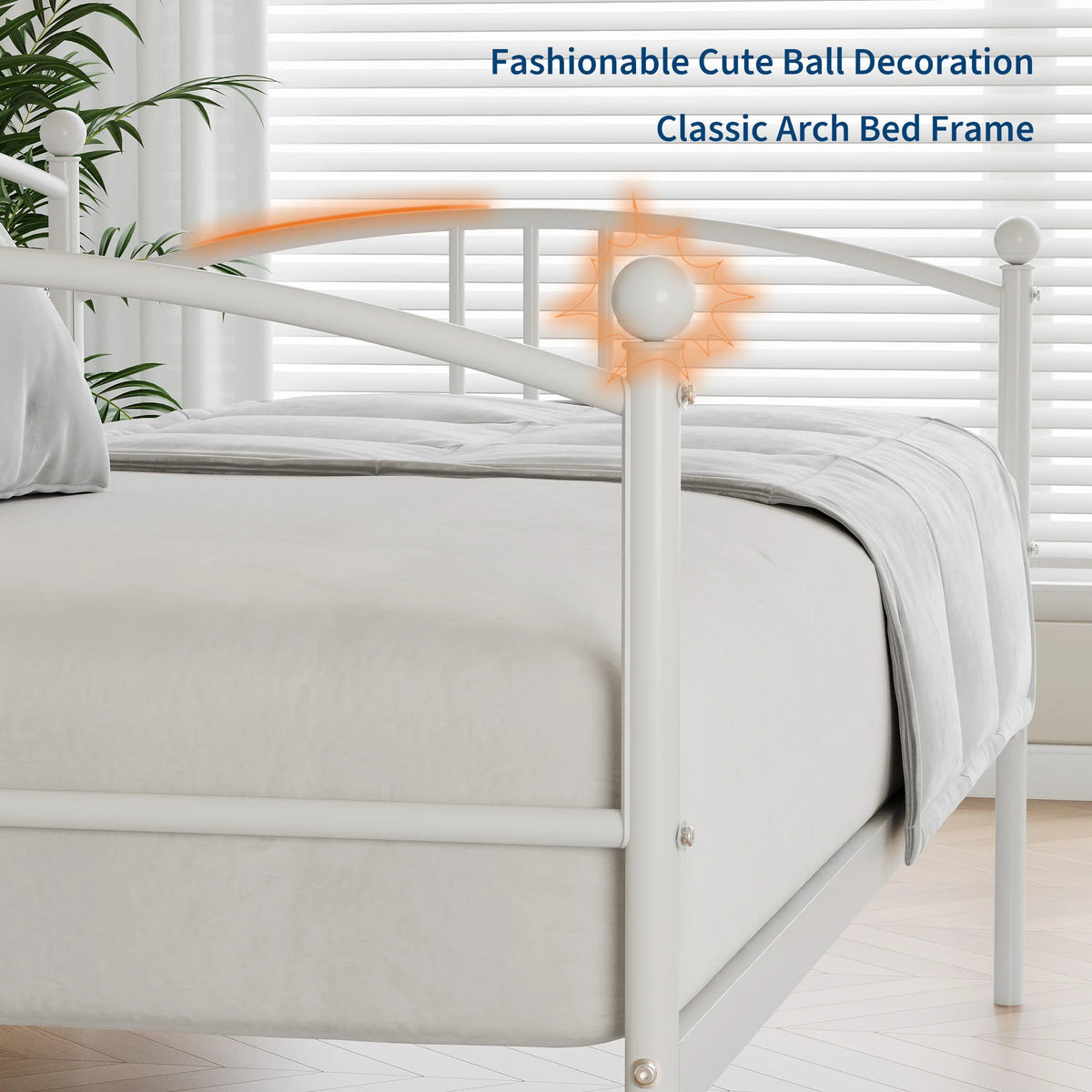 Gaomon Classic Metal Daybed With Trundle And Steel Slat Support
