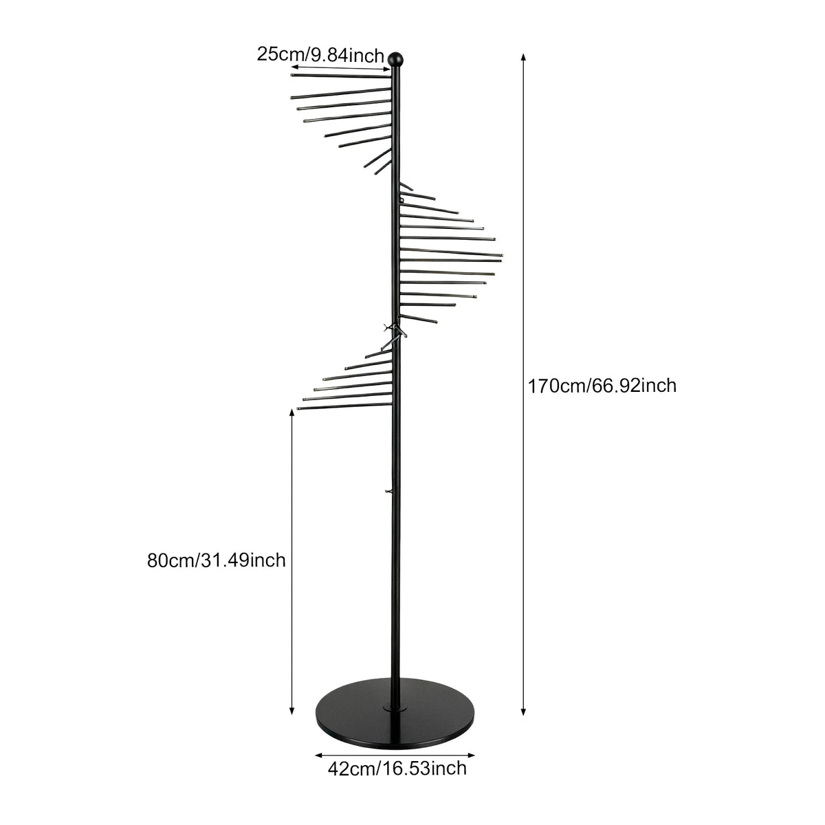 Freestanding Spiral Iron Scarf Display Rack Floor Standing Organizer