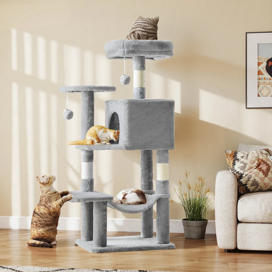 JHK Four Tier Cat Tree With Natural Sisal Scratching Posts