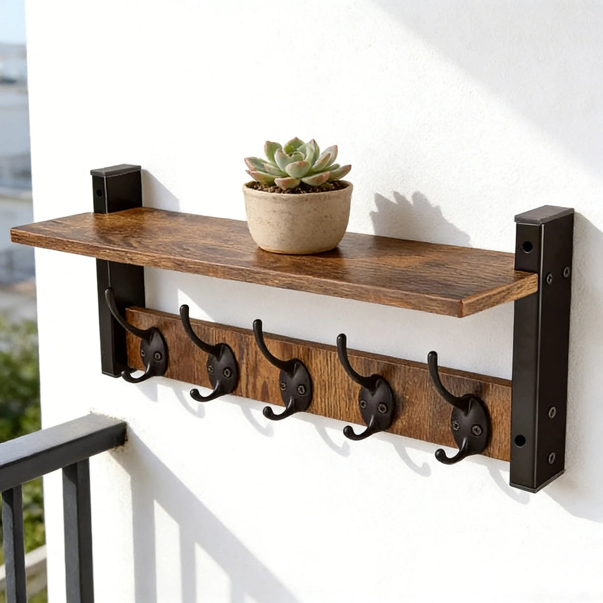 Wall Mounted Storage Rack With Mounting Hardware For Home Organization